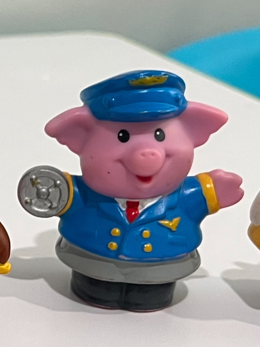 Blue Pilot Pig Action Figure Toy - Kids Playset Collectible